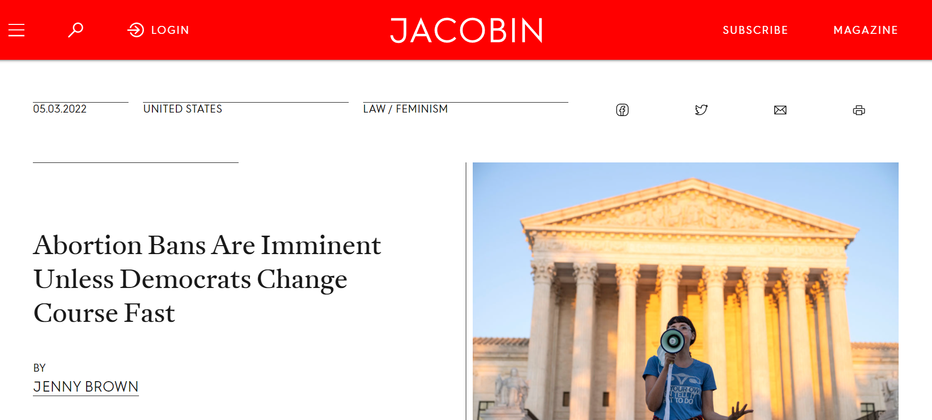 Image of article heading from Jacobin website